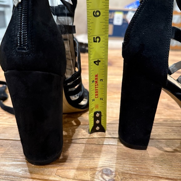 Sam Edelman Yarina Black Strappy 4” Chunky Heel Leather Sandals Women’s 7.5 EUC - Picture 8 of 12